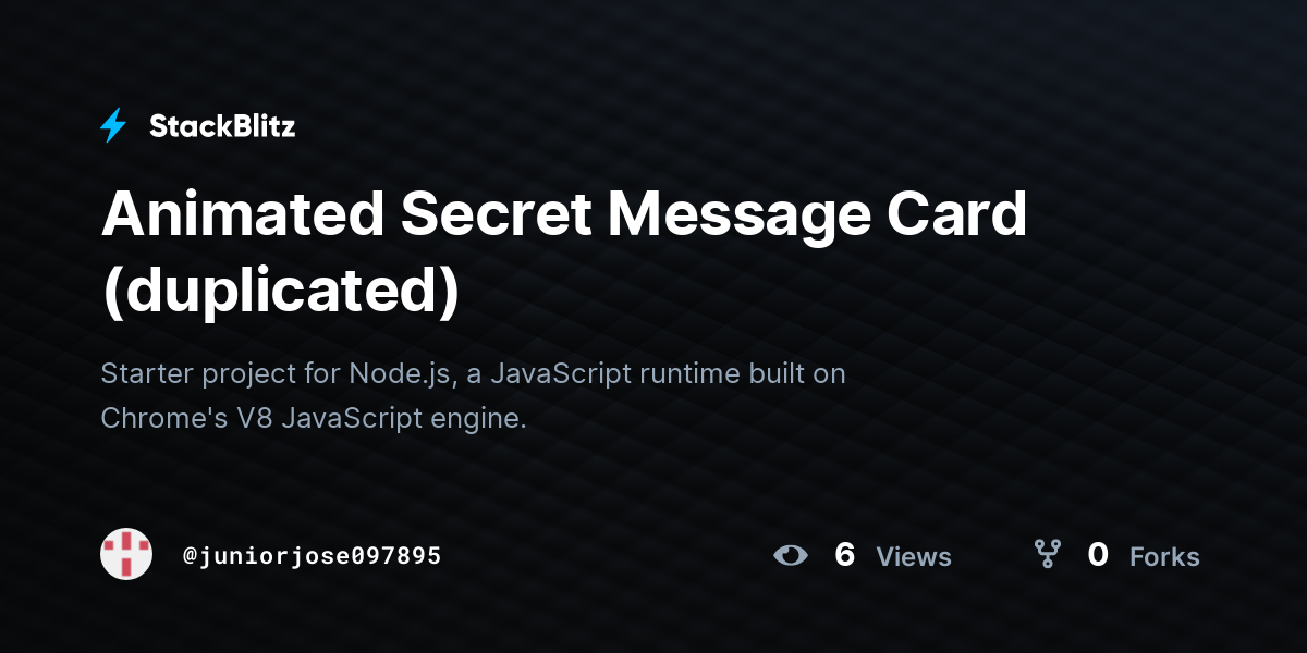 Animated Secret Message Card (duplicated) - StackBlitz