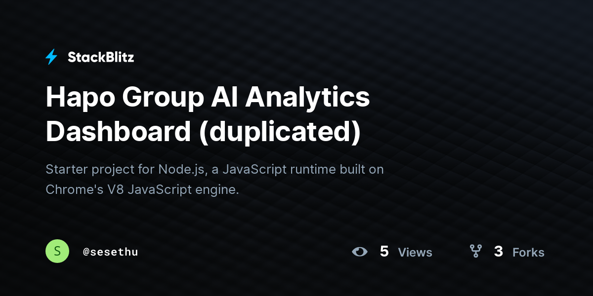 Hapo Group AI Analytics Dashboard (duplicated) - StackBlitz