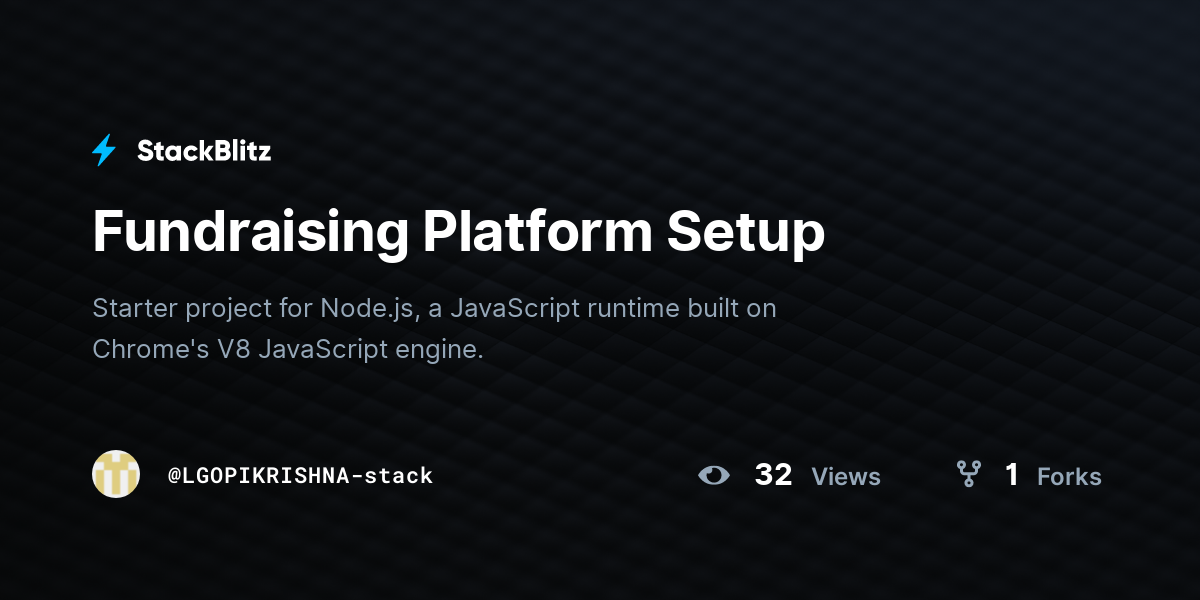 Fundraising Platform Setup - StackBlitz