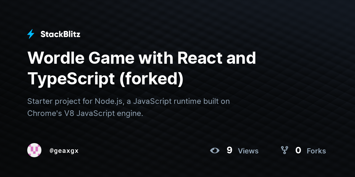 Wordle Game with React and TypeScript (forked) - StackBlitz