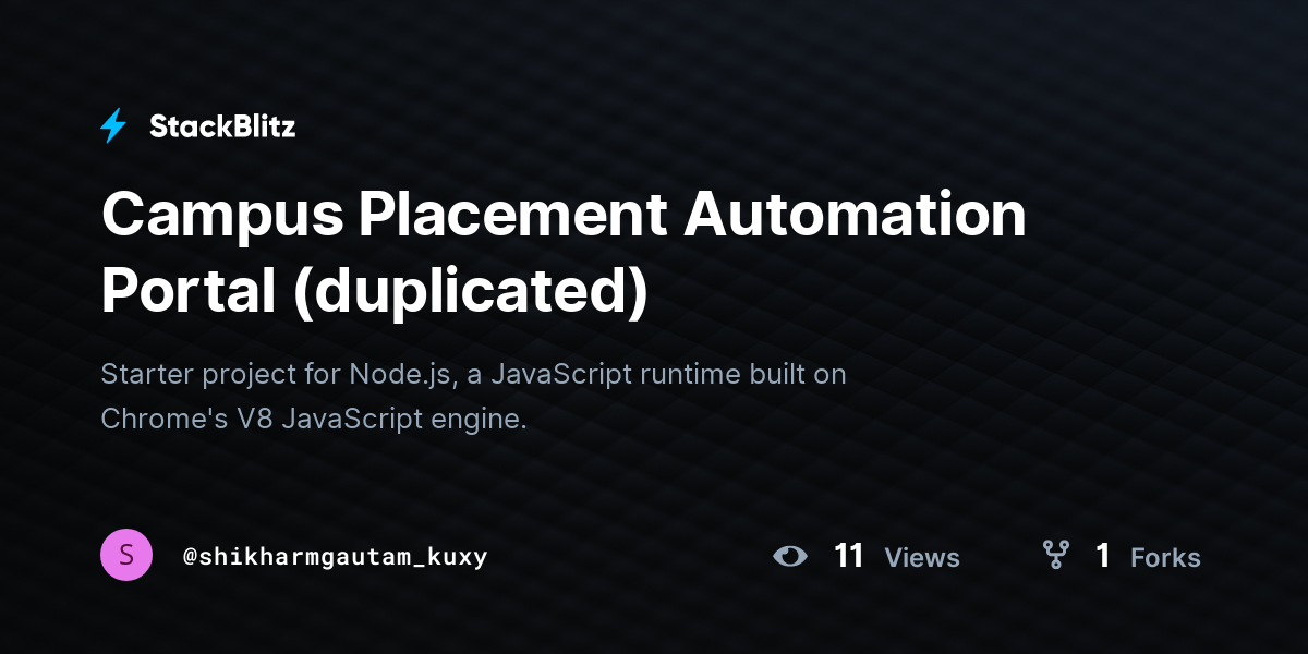 Campus Placement Automation Portal (duplicated) - StackBlitz