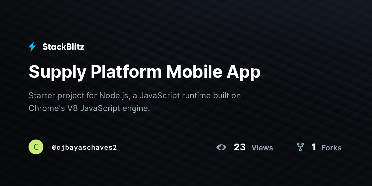 Supply Platform Mobile App - StackBlitz