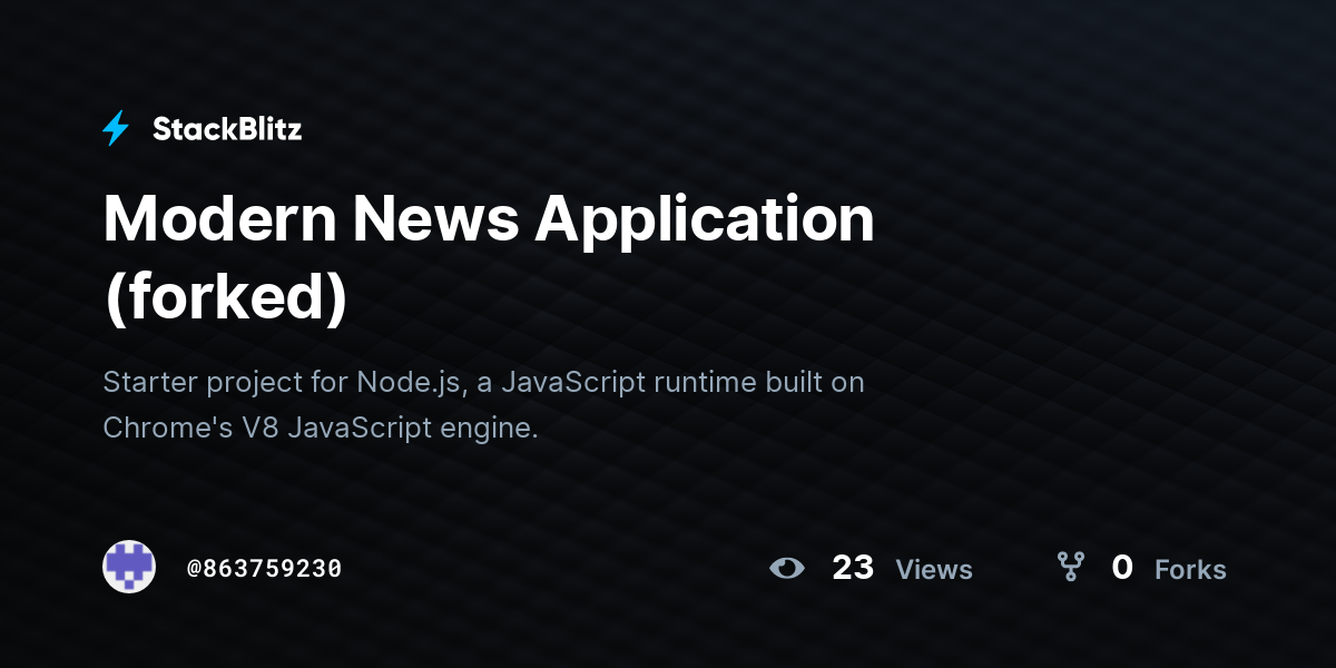 Modern News Application (forked) - StackBlitz