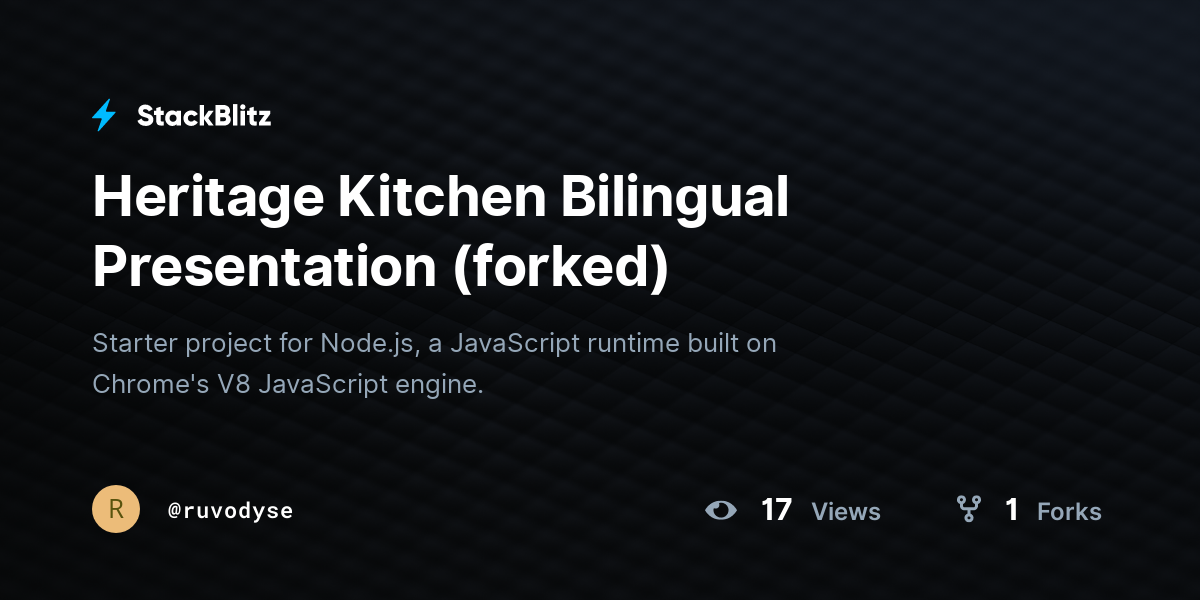 Heritage Kitchen Bilingual Presentation (forked) - StackBlitz