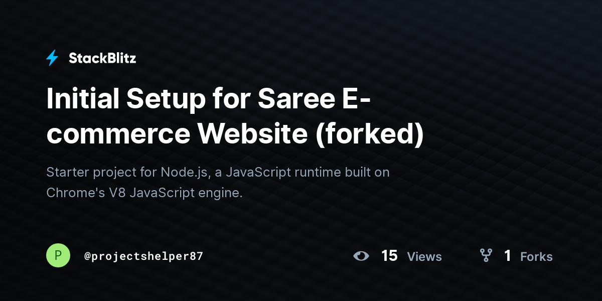 Initial Setup for Saree E-commerce Website (forked) - StackBlitz