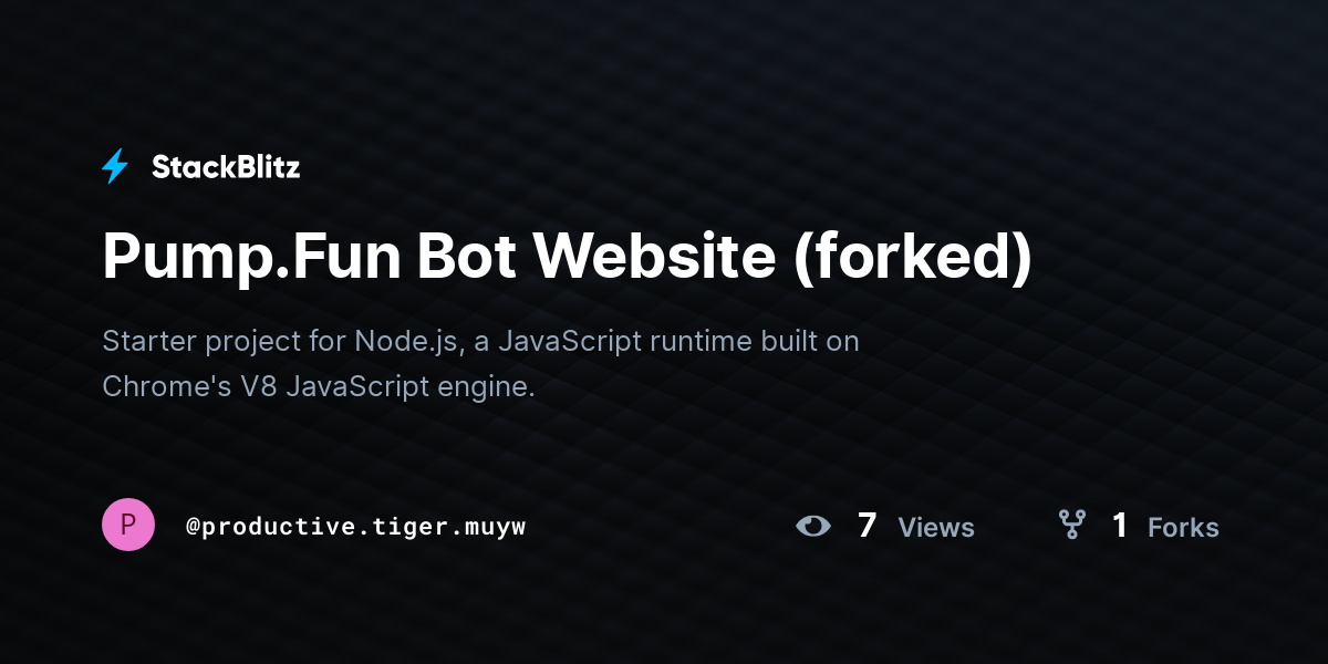 Pump.Fun Bot Website (forked) - StackBlitz