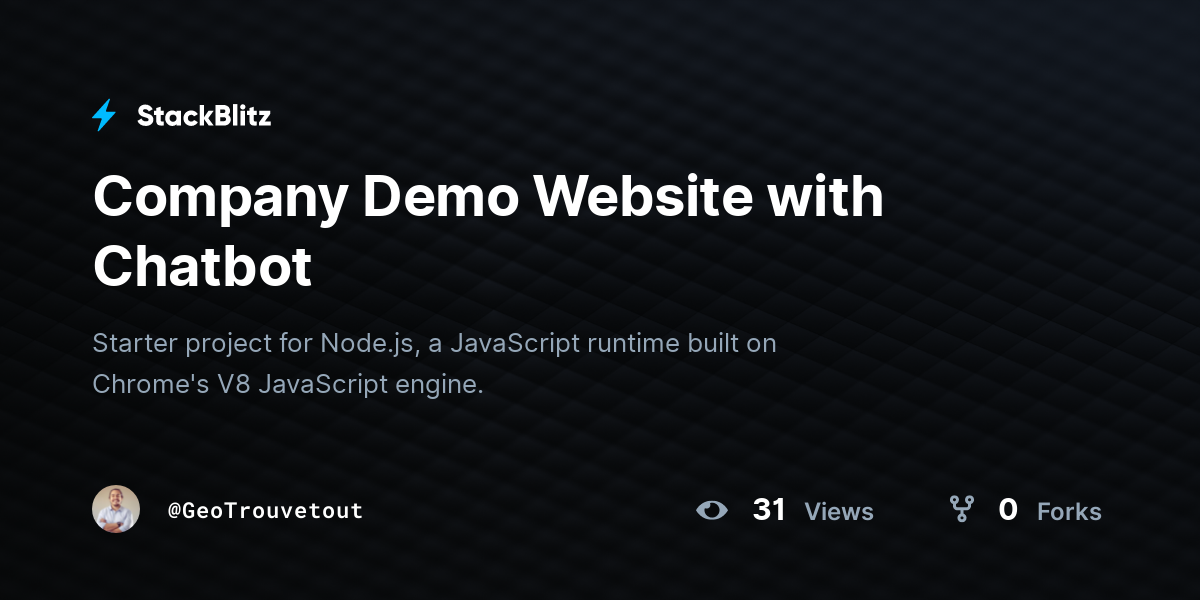 Company Demo Website with Chatbot - StackBlitz