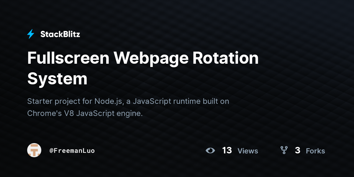 Fullscreen Webpage Rotation System - StackBlitz