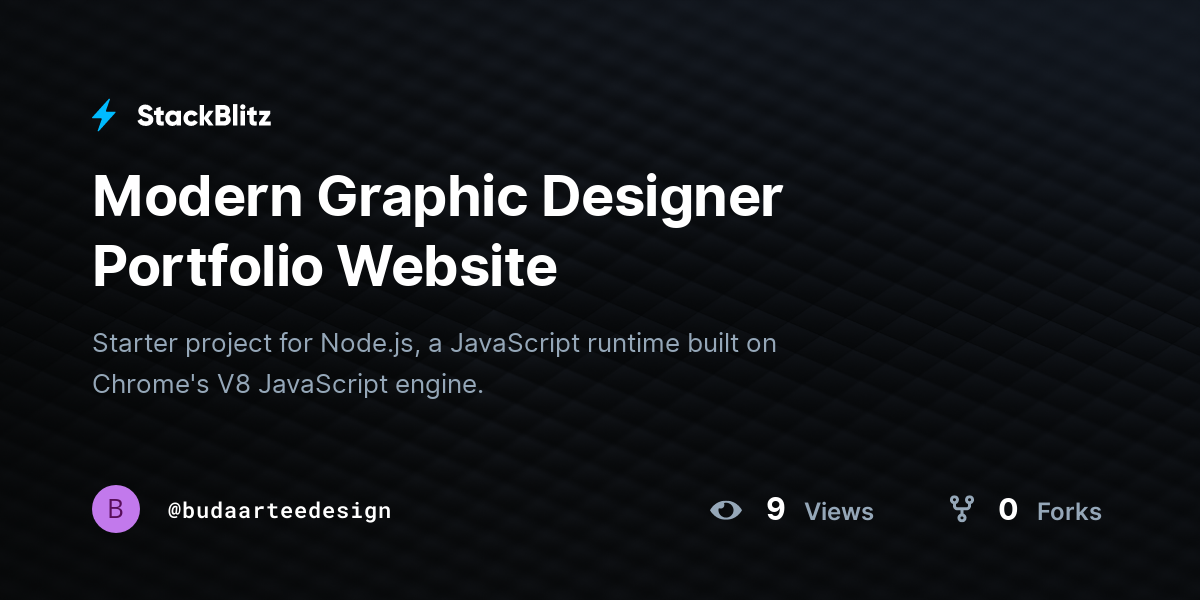 Modern Graphic Designer Portfolio Website - StackBlitz