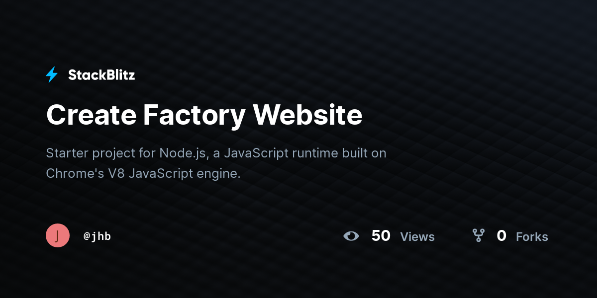 Create Factory Website - StackBlitz