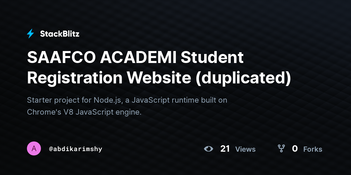 SAAFCO ACADEMI Student Registration Website (duplicated) - StackBlitz