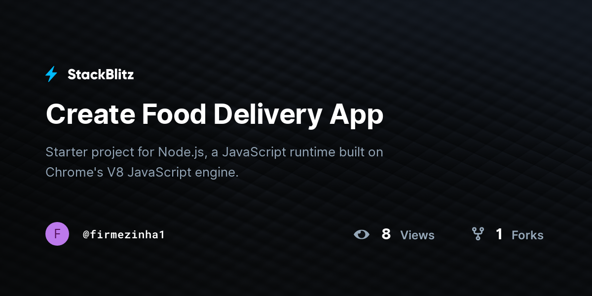 Create Food Delivery App - StackBlitz