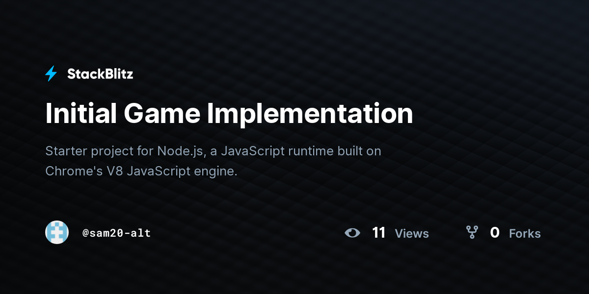 Initial Game Implementation - StackBlitz