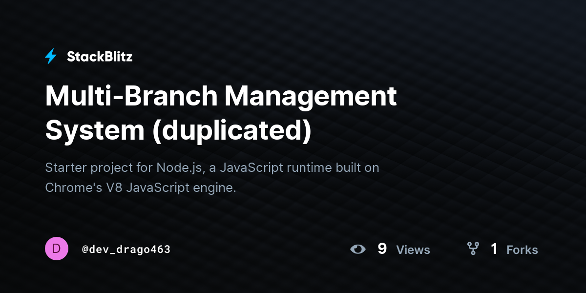 Multi-Branch Management System (duplicated) - StackBlitz