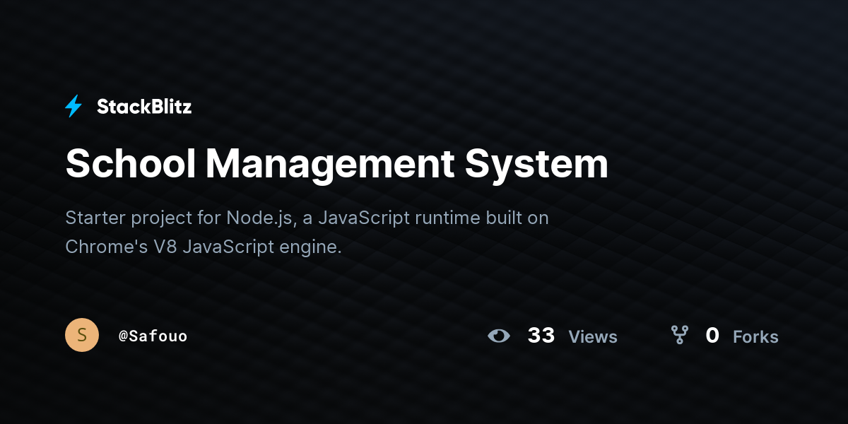 School Management System - StackBlitz
