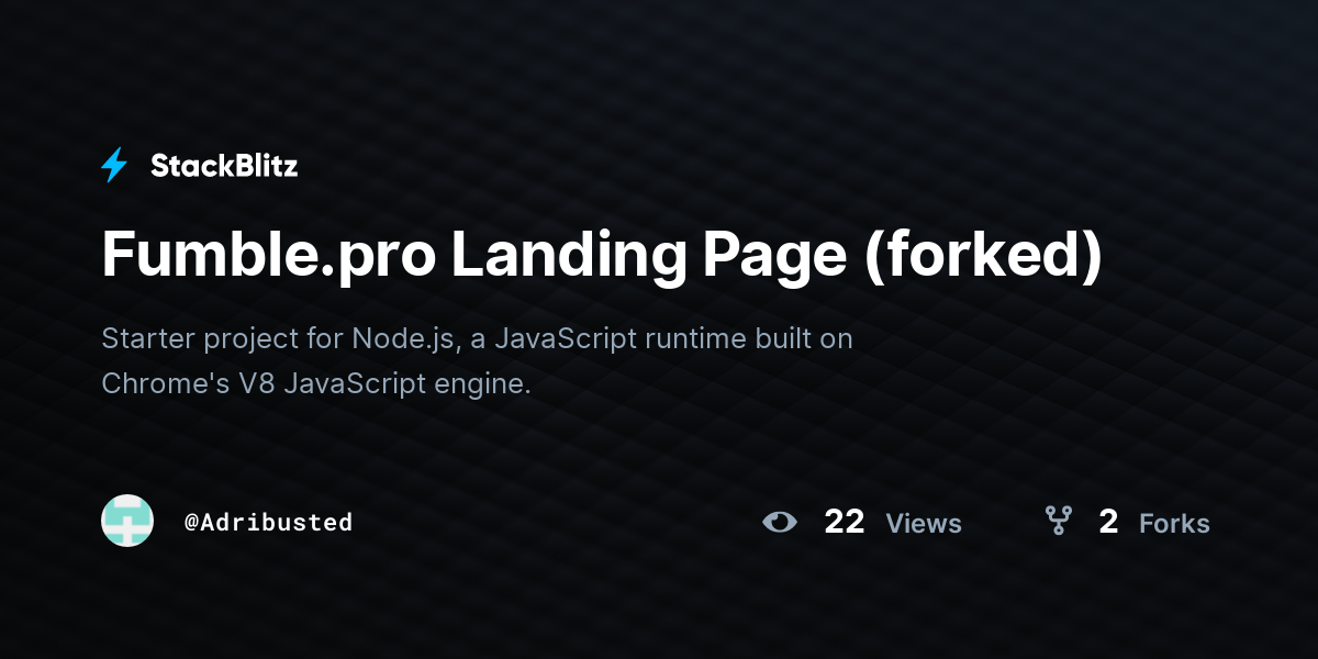 Fumble.pro Landing Page (forked) - StackBlitz