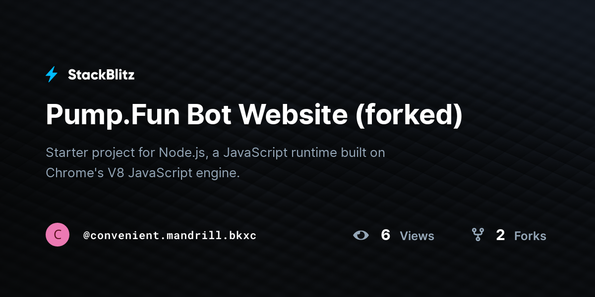 Pump.Fun Bot Website (forked) - StackBlitz