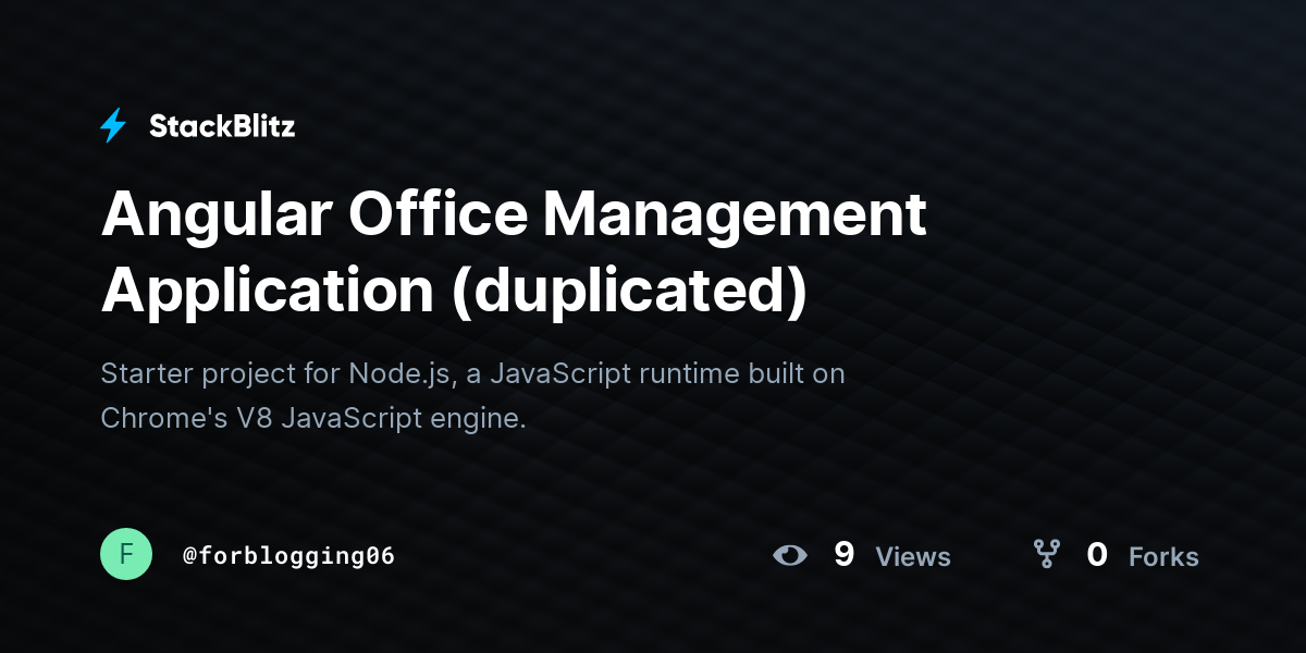 Angular Office Management Application (duplicated) - StackBlitz