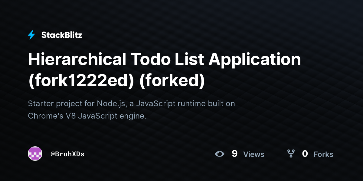 Hierarchical Todo List Application (fork1222ed) (forked) - StackBlitz