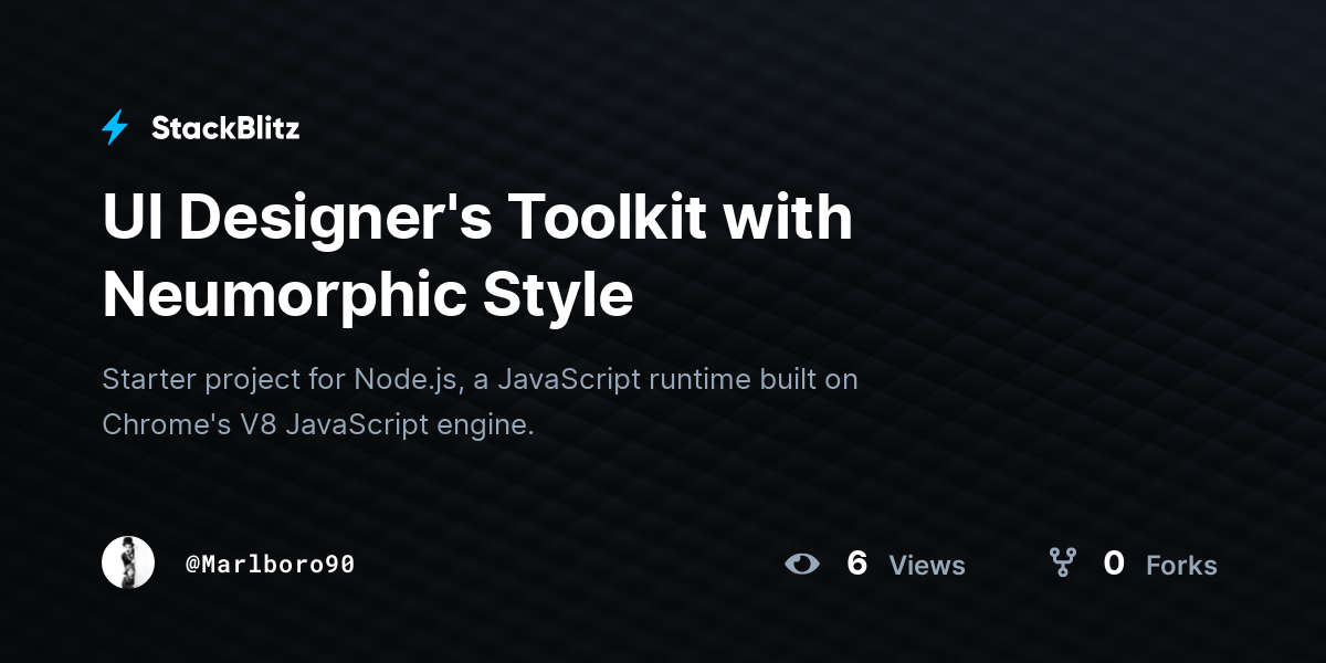 UI Designer's Toolkit with Neumorphic Style - StackBlitz