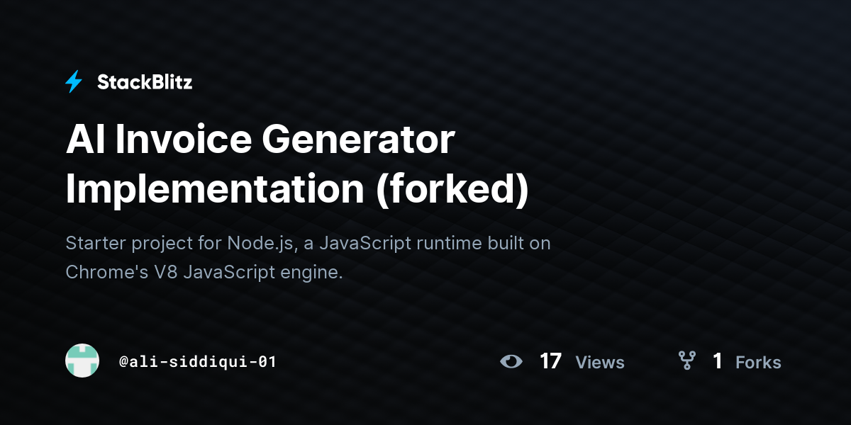 AI Invoice Generator Implementation (forked) - StackBlitz