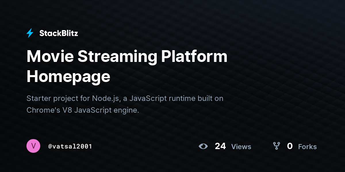 Movie Streaming Platform Homepage - StackBlitz