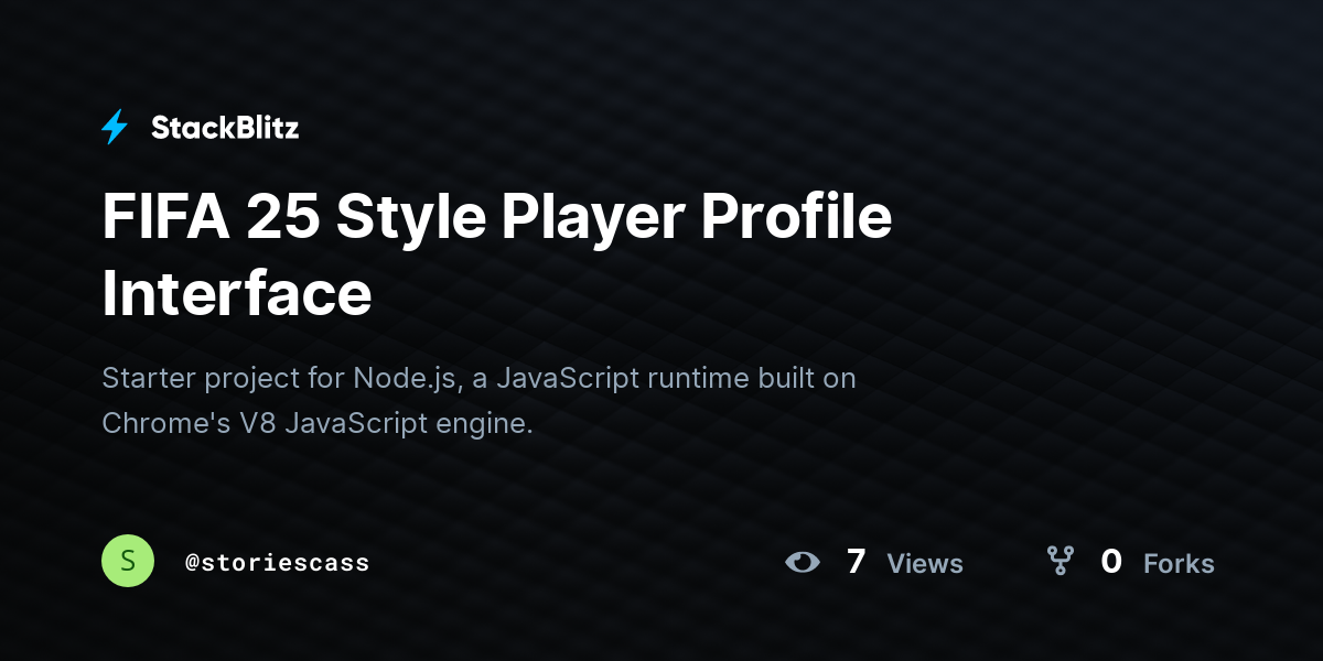 FIFA 25 Style Player Profile Interface - StackBlitz