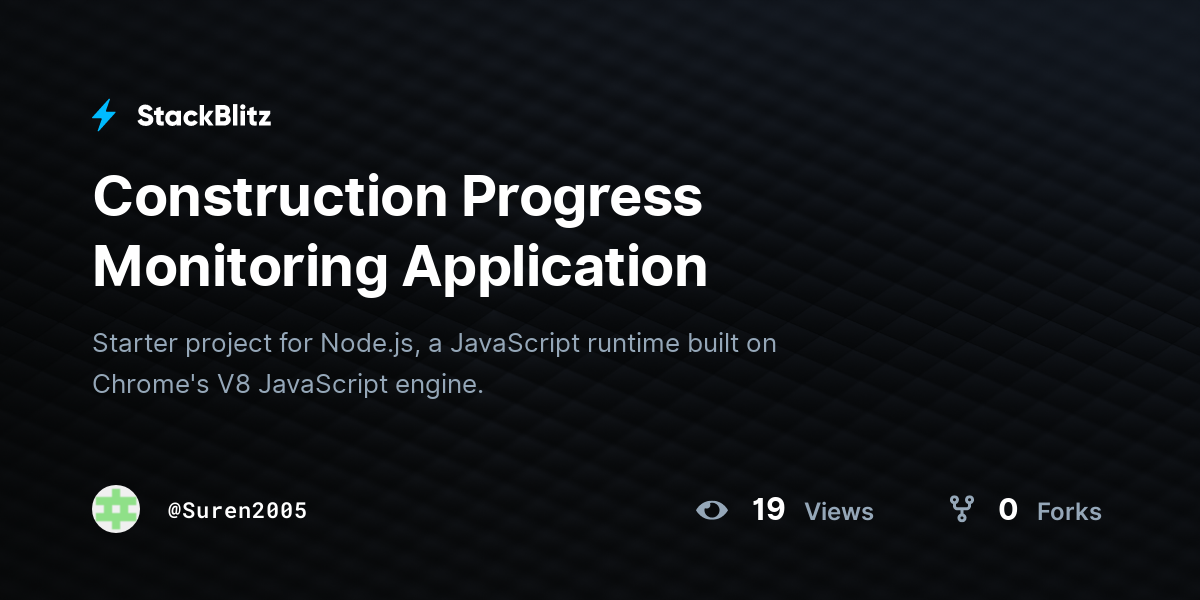 Construction Progress Monitoring Application - StackBlitz