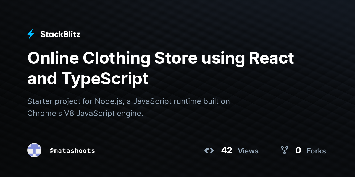 Online Clothing Store using React and TypeScript - StackBlitz