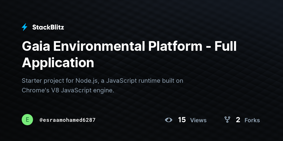 Gaia Environmental Platform - Full Application - StackBlitz