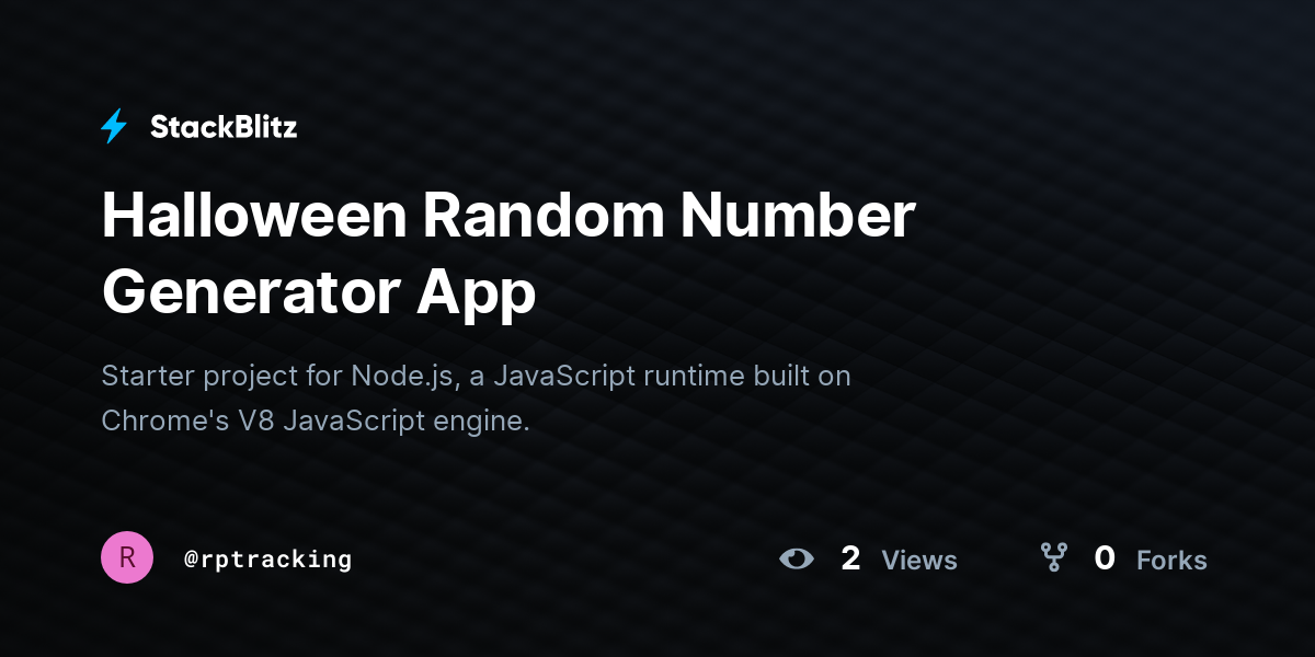 Halloween Random Number Generator App - StackBlitz