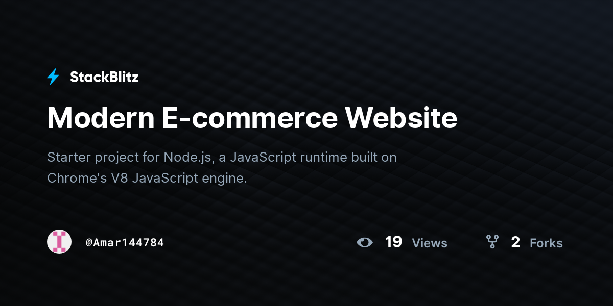 Modern E-commerce Website - StackBlitz