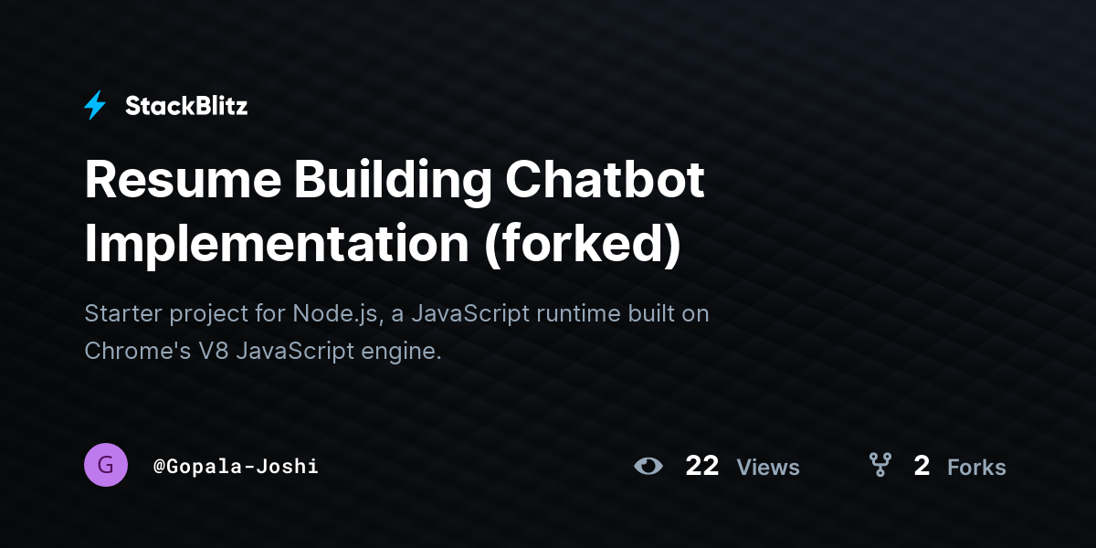Resume Building Chatbot Implementation (forked) - StackBlitz