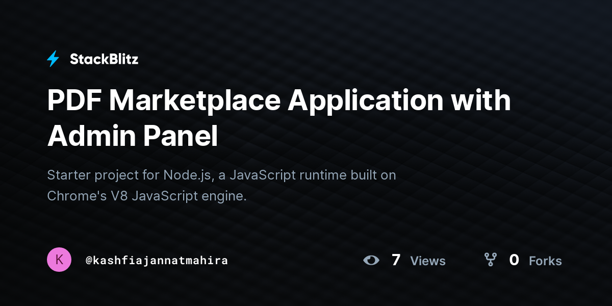 PDF Marketplace Application with Admin Panel - StackBlitz