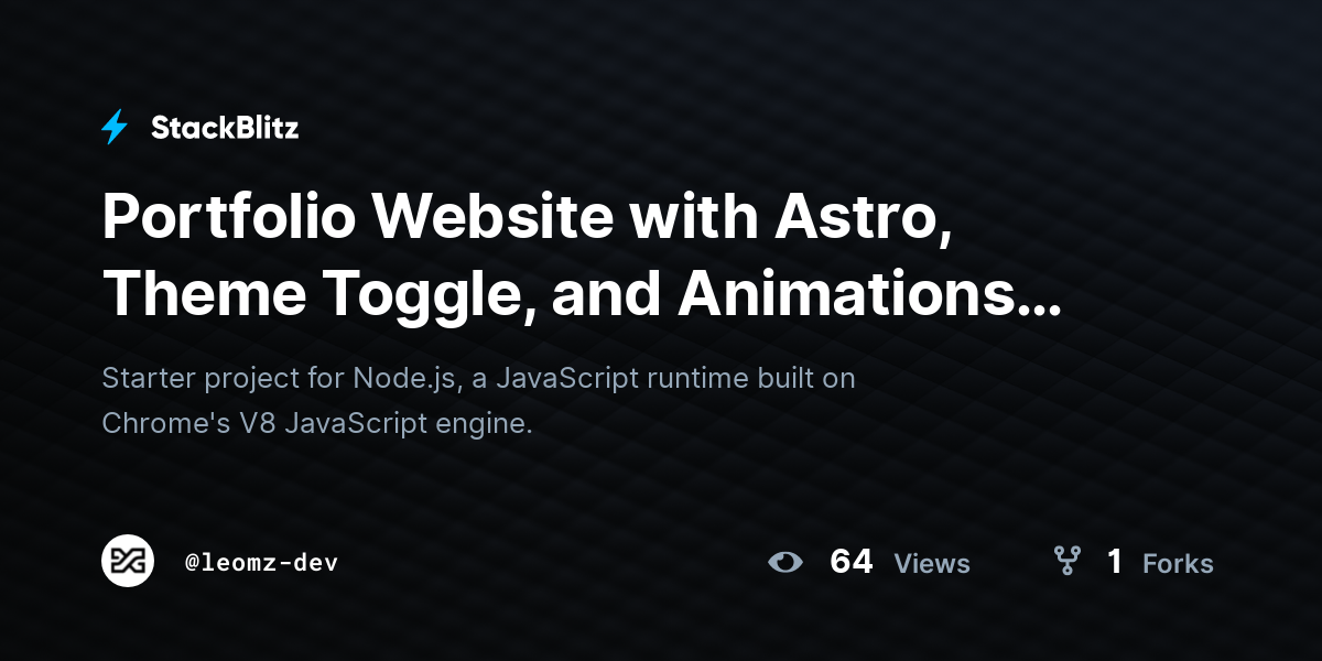 Portfolio Website with Astro, Theme Toggle, and Animations (forked ...