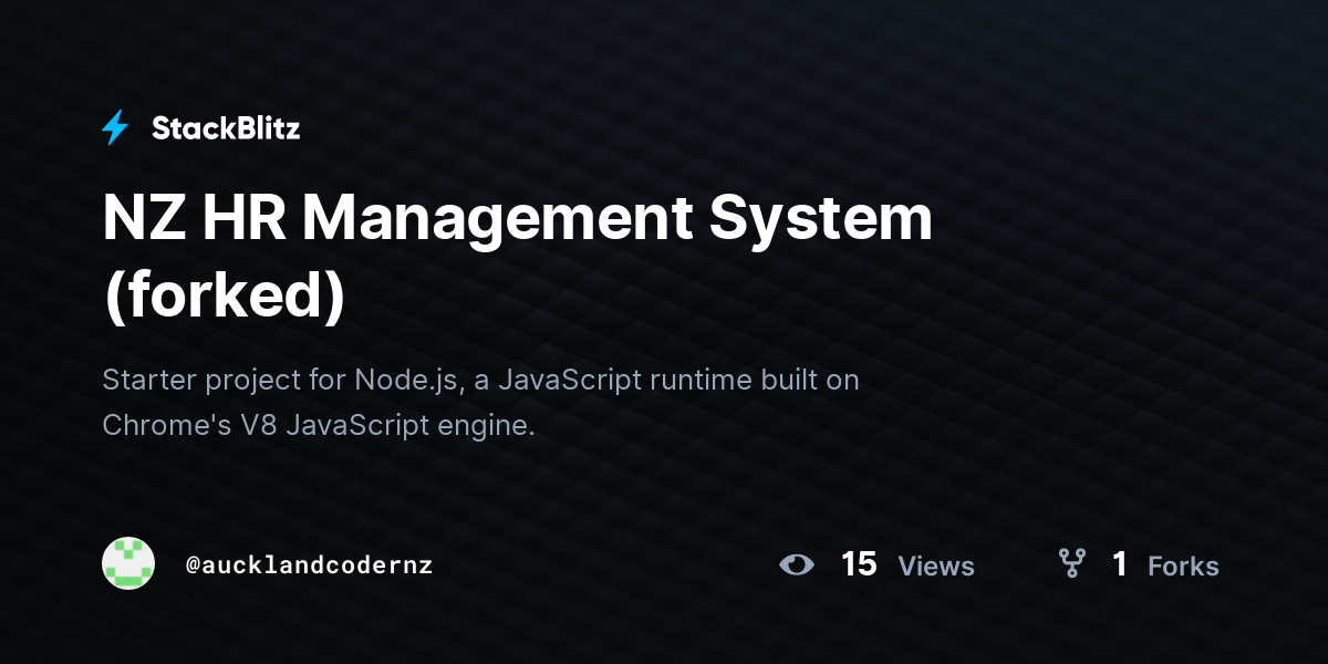 NZ HR Management System (forked) - StackBlitz