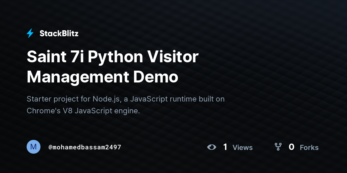 Saint 7i Python Visitor Management Demo - StackBlitz
