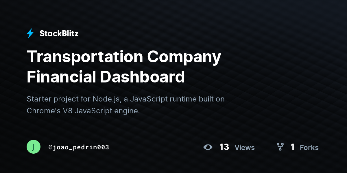 Transportation Company Financial Dashboard - StackBlitz