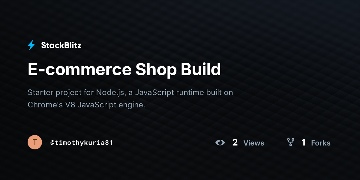 E-commerce Shop Build - StackBlitz