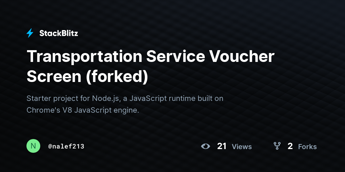 Transportation Service Voucher Screen (forked) - StackBlitz
