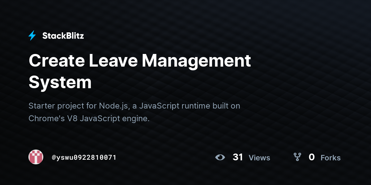 Create Leave Management System - StackBlitz