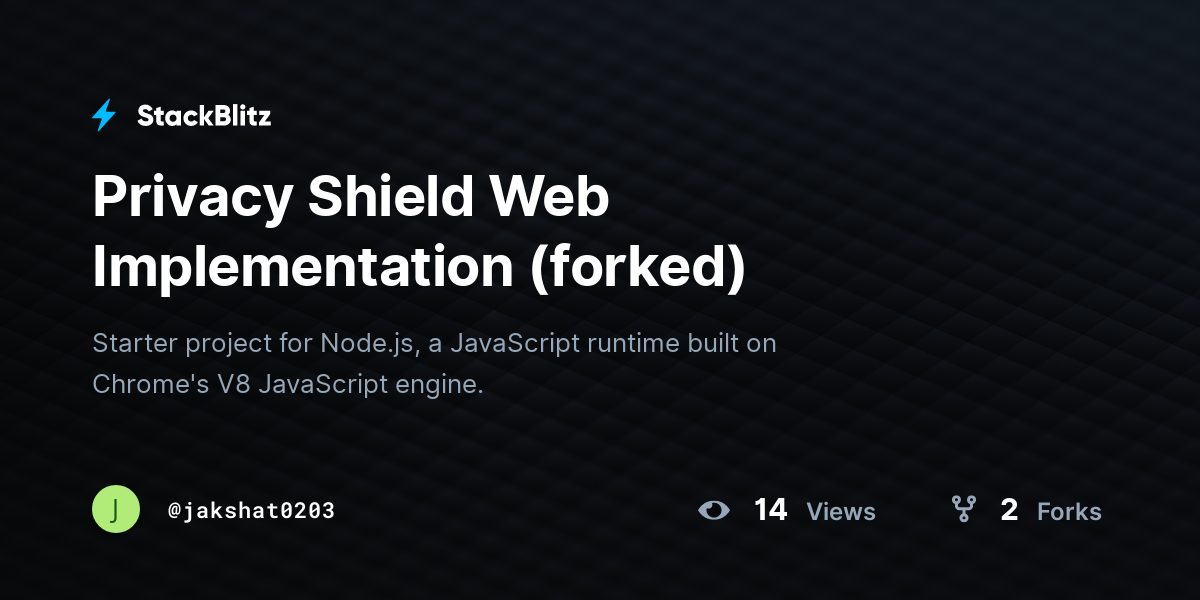 Privacy Shield Web Implementation (forked) - StackBlitz