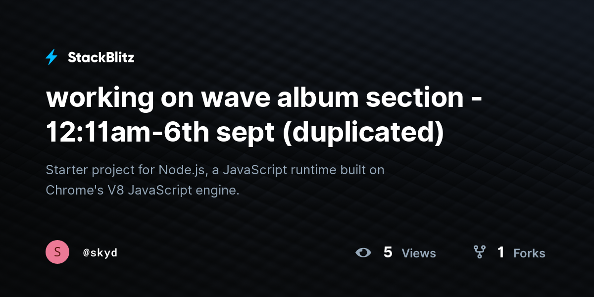 working on wave album section - 12:11am-6th sept (duplicated) - StackBlitz