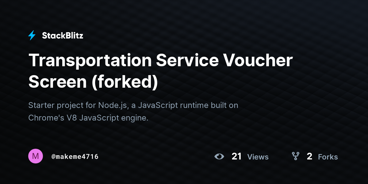 Transportation Service Voucher Screen (forked) - StackBlitz
