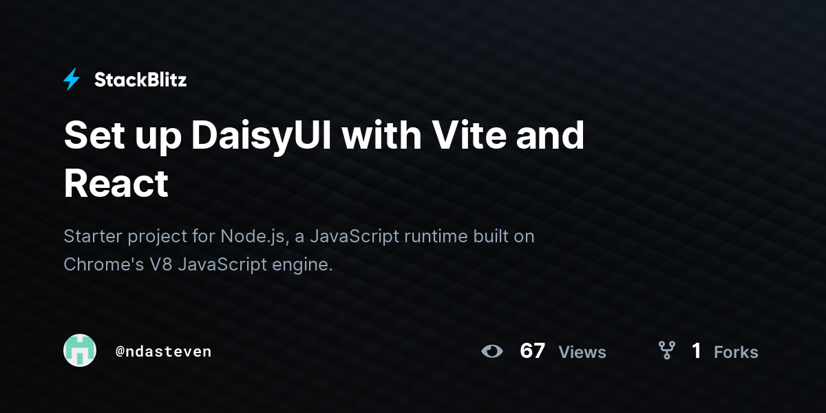 Set up DaisyUI with Vite and React - StackBlitz