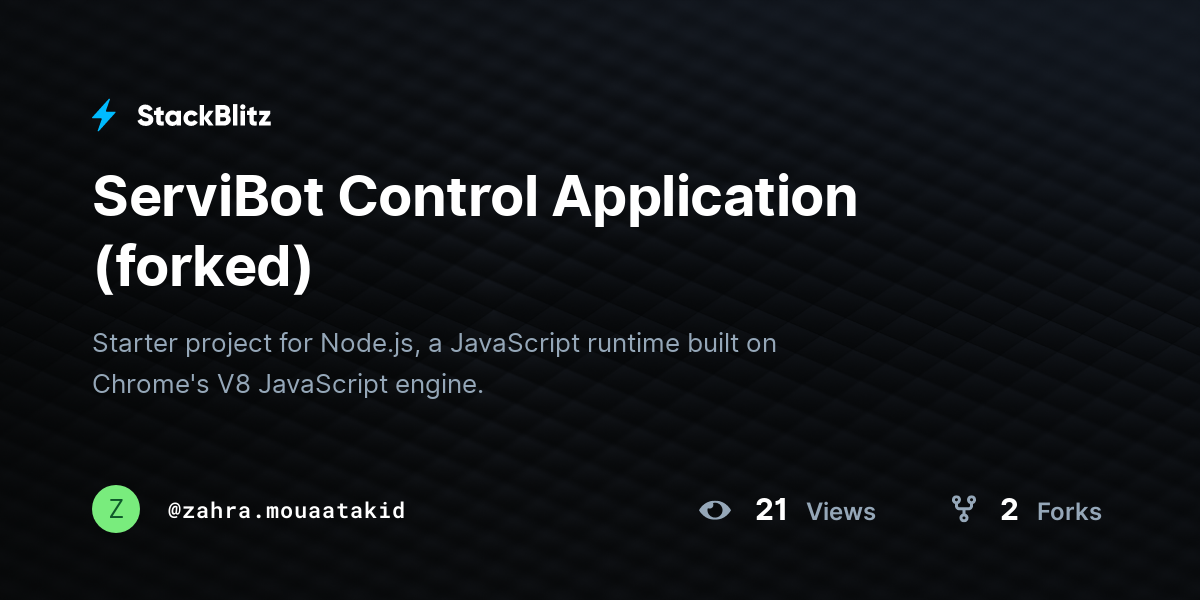 ServiBot Control Application (forked) - StackBlitz