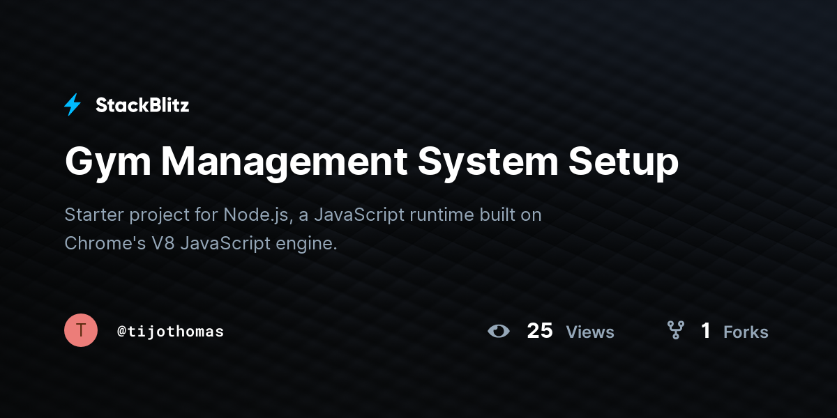 Gym Management System Setup - StackBlitz