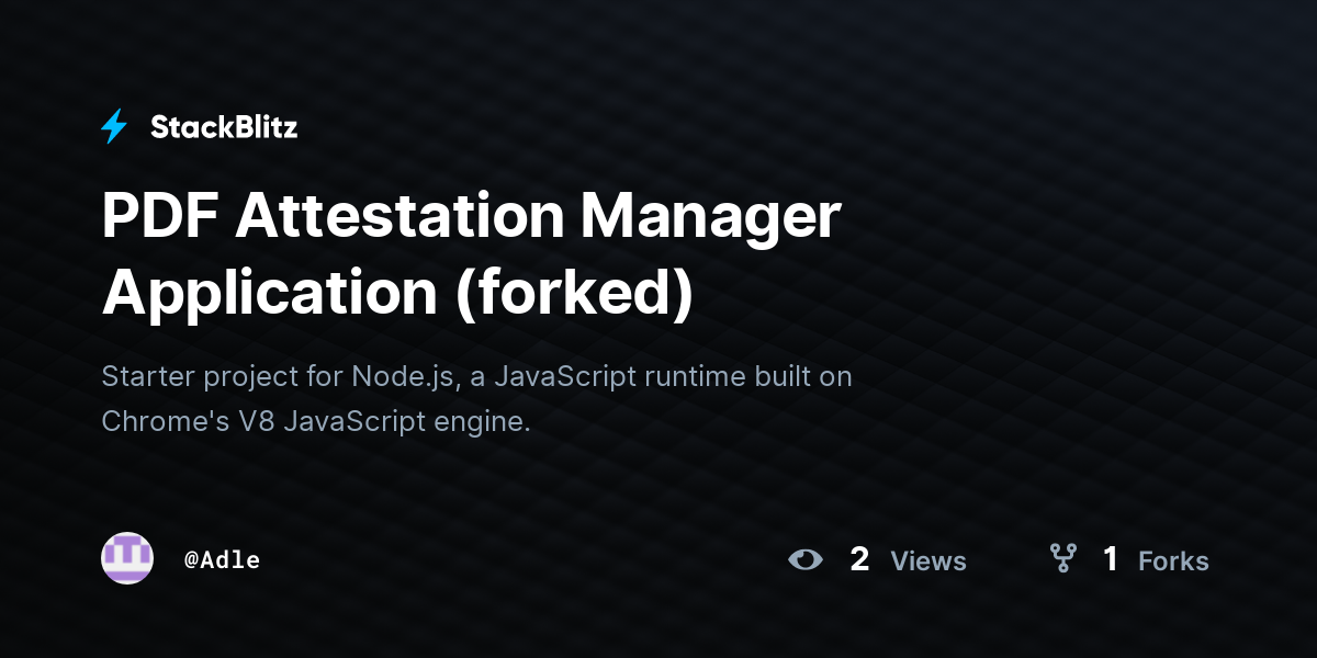 PDF Attestation Manager Application (forked) - StackBlitz