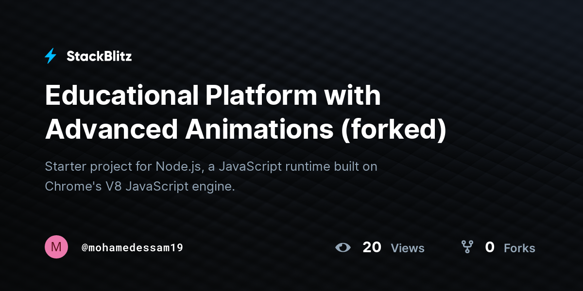 Educational Platform with Advanced Animations (forked) - StackBlitz