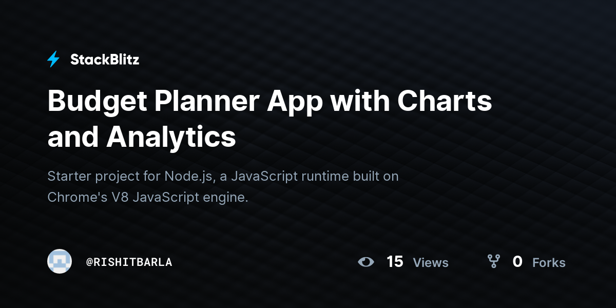 Budget Planner App with Charts and Analytics - StackBlitz